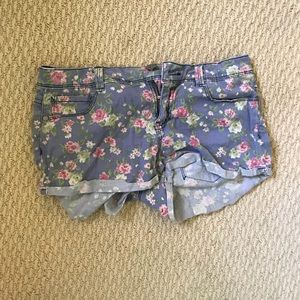 Floral Low Rise Jean Shorts